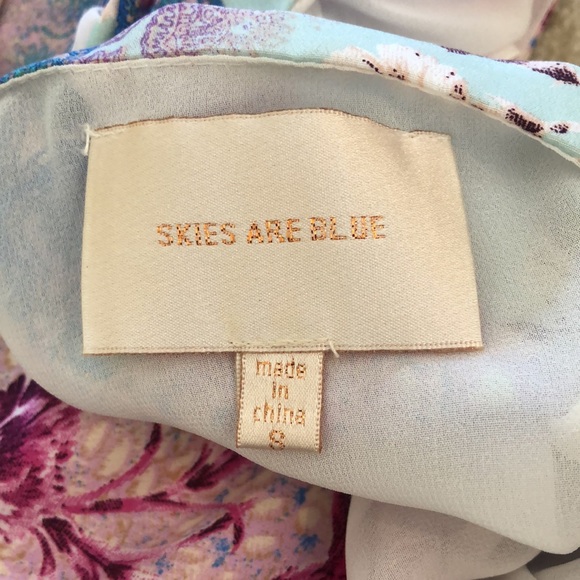 Skies Are Blue Floral Sleeveless Blouse Size S - Picture 10 of 10